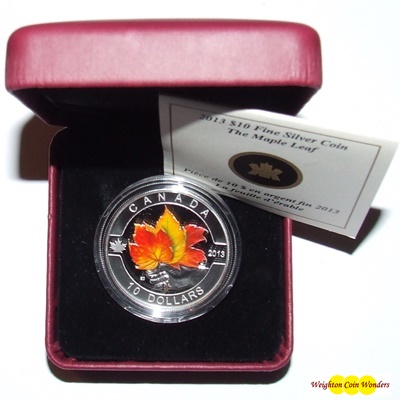 2013 O'Canada 1/2oz Silver Proof - Coloured MAPLE LEAF